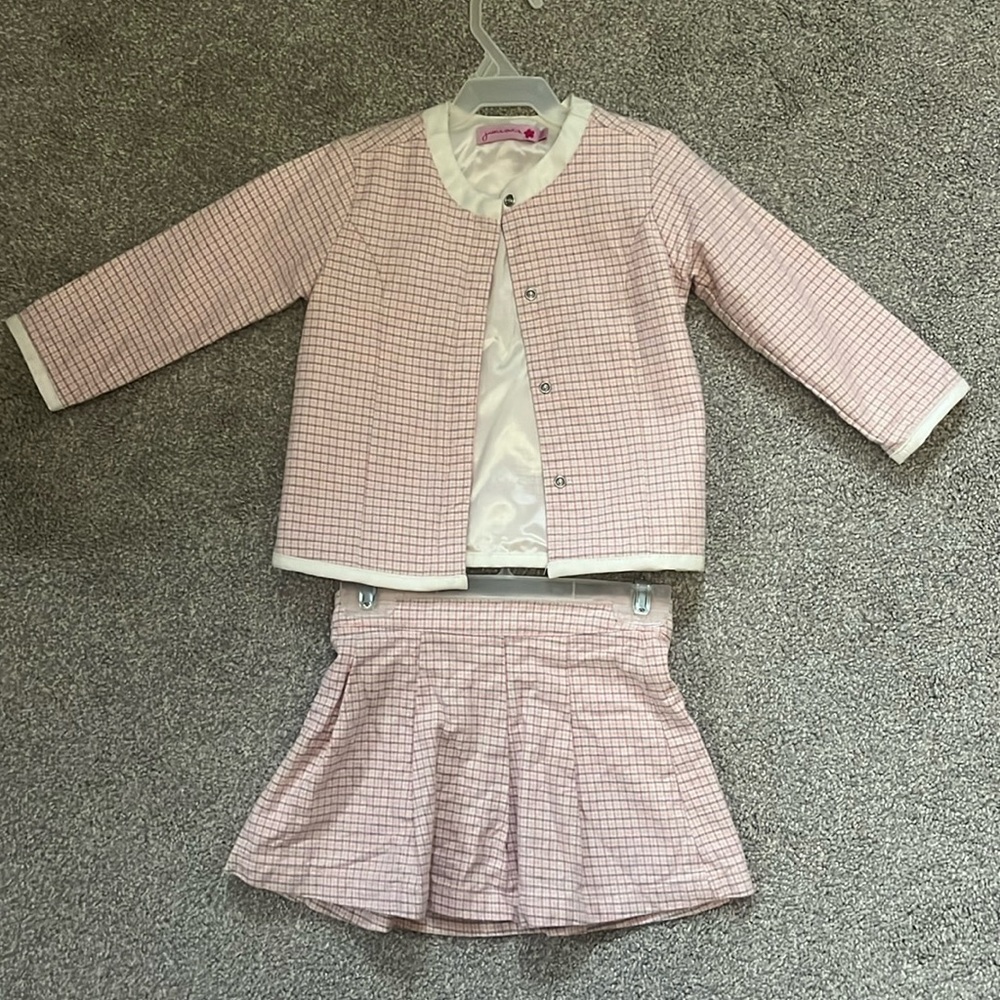 Girls vintage matching skirt and jacket set